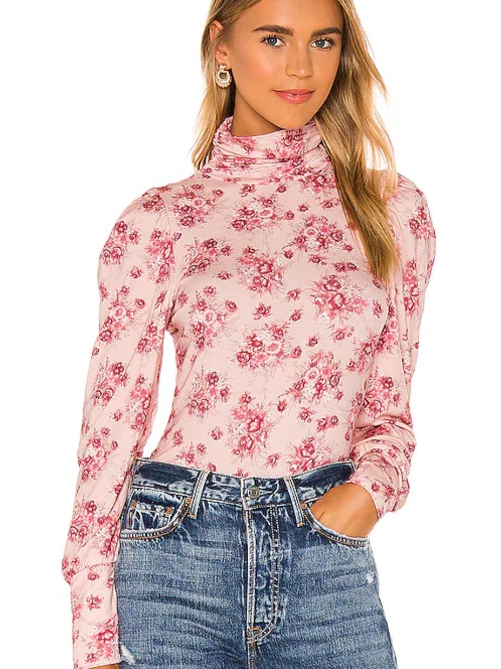 LoveShackFancy Vienna Floral Long Sleeve Shirt Coquette Girl Size S
